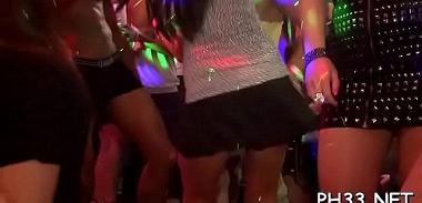 Cheeks in club drilled disrobe dancer